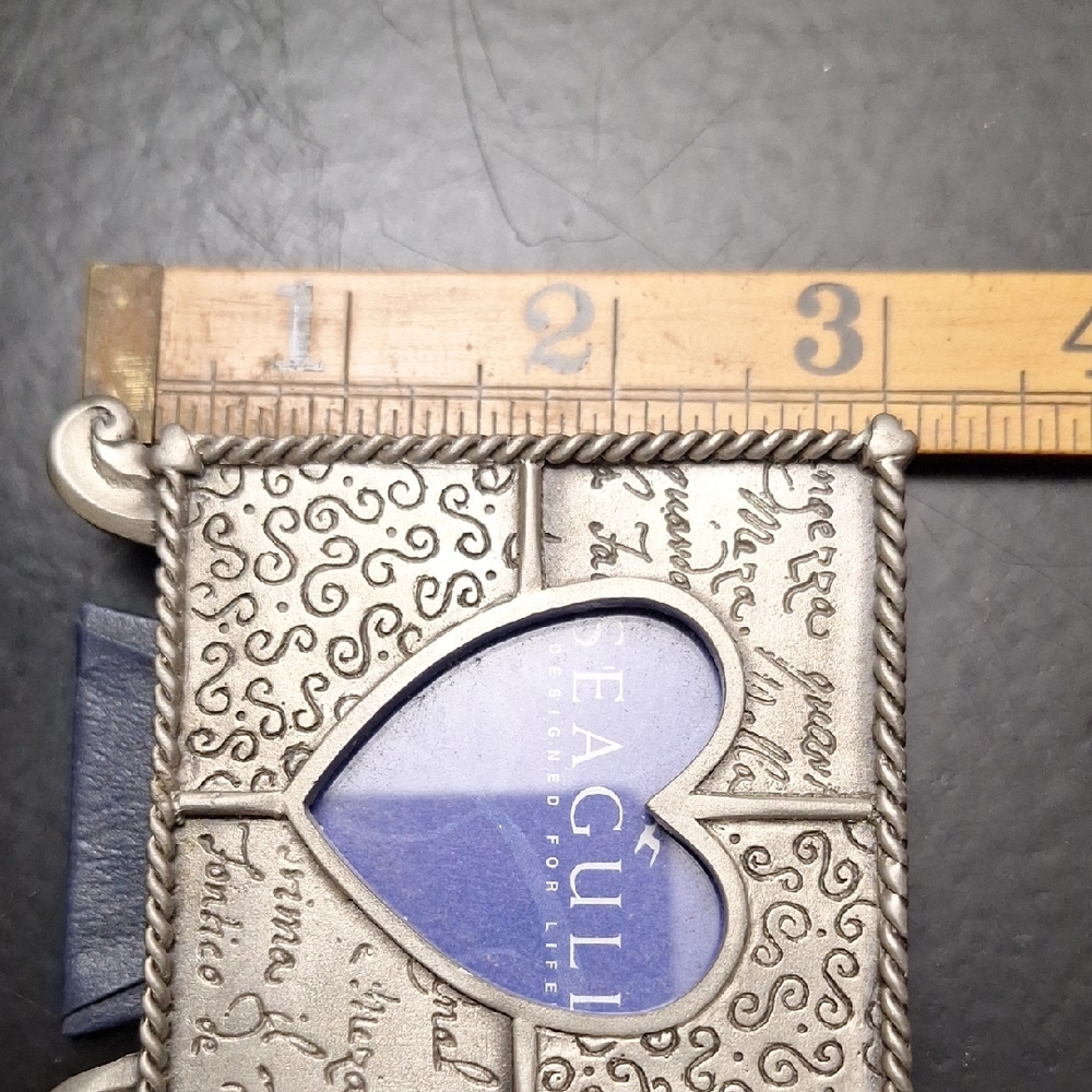 VTG Seagull Pewter Heart Photo Frame | Divinity’s Splendour-Glow Made in Canada - Picture 5 of 10